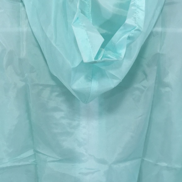 LIGHT Turquoise Sheer Lightweight Zip Hoodie Jacket Small-Medium - Picture 6 of 7